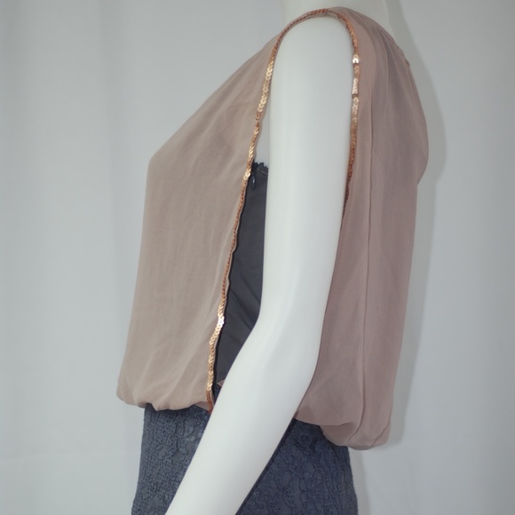 NWT Tan & Gray Lace Dress Sz M - Picture 2 of 6